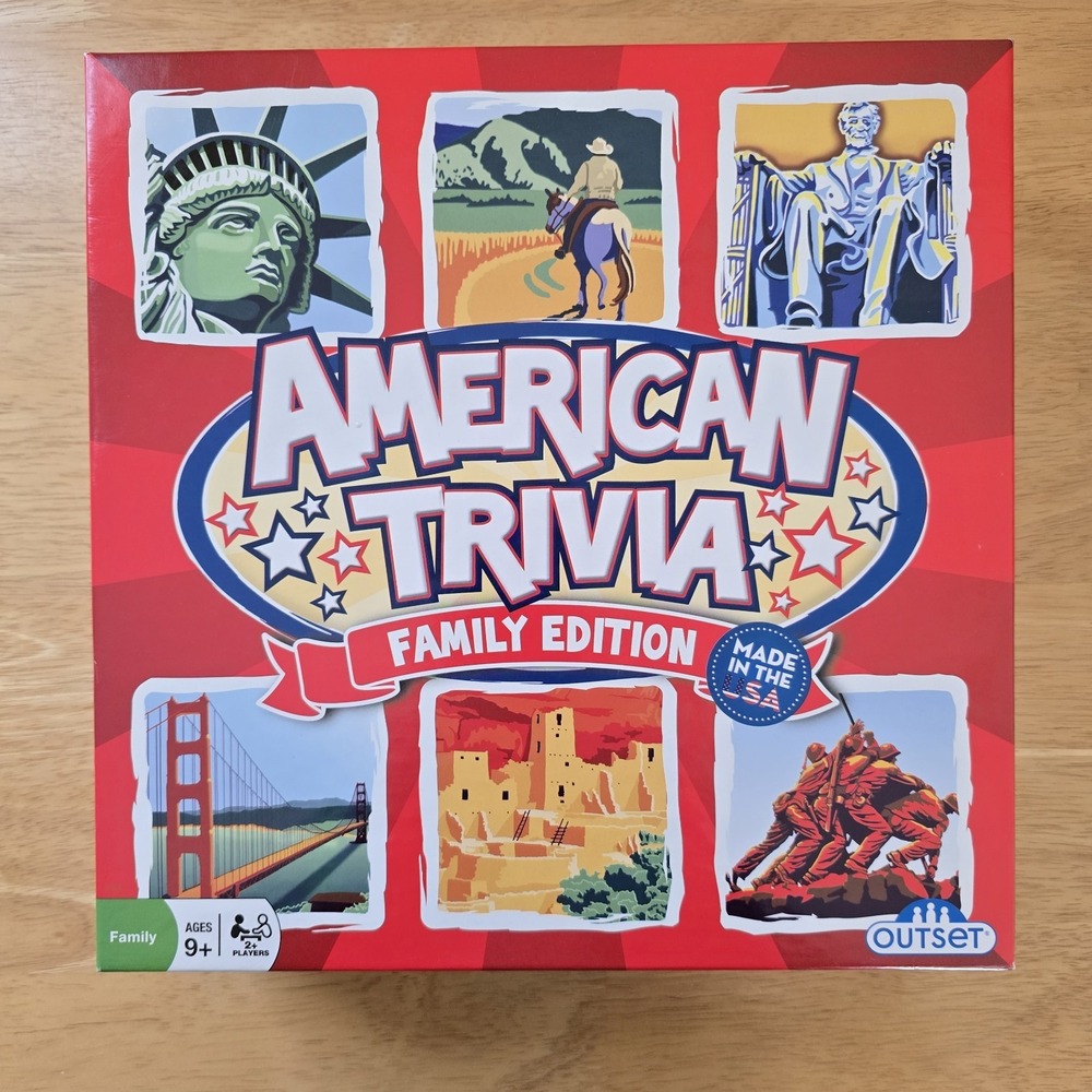 American Trivia Family‎ Edition Board Game COMPLETE 2017 Outset Ages 9+